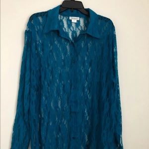 Cw Classics Women’s Blouse Dark Blue Top Size 2X